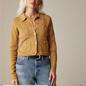 J. Crew Patch-pocket sweater lady jacket in Honey Brown | XS